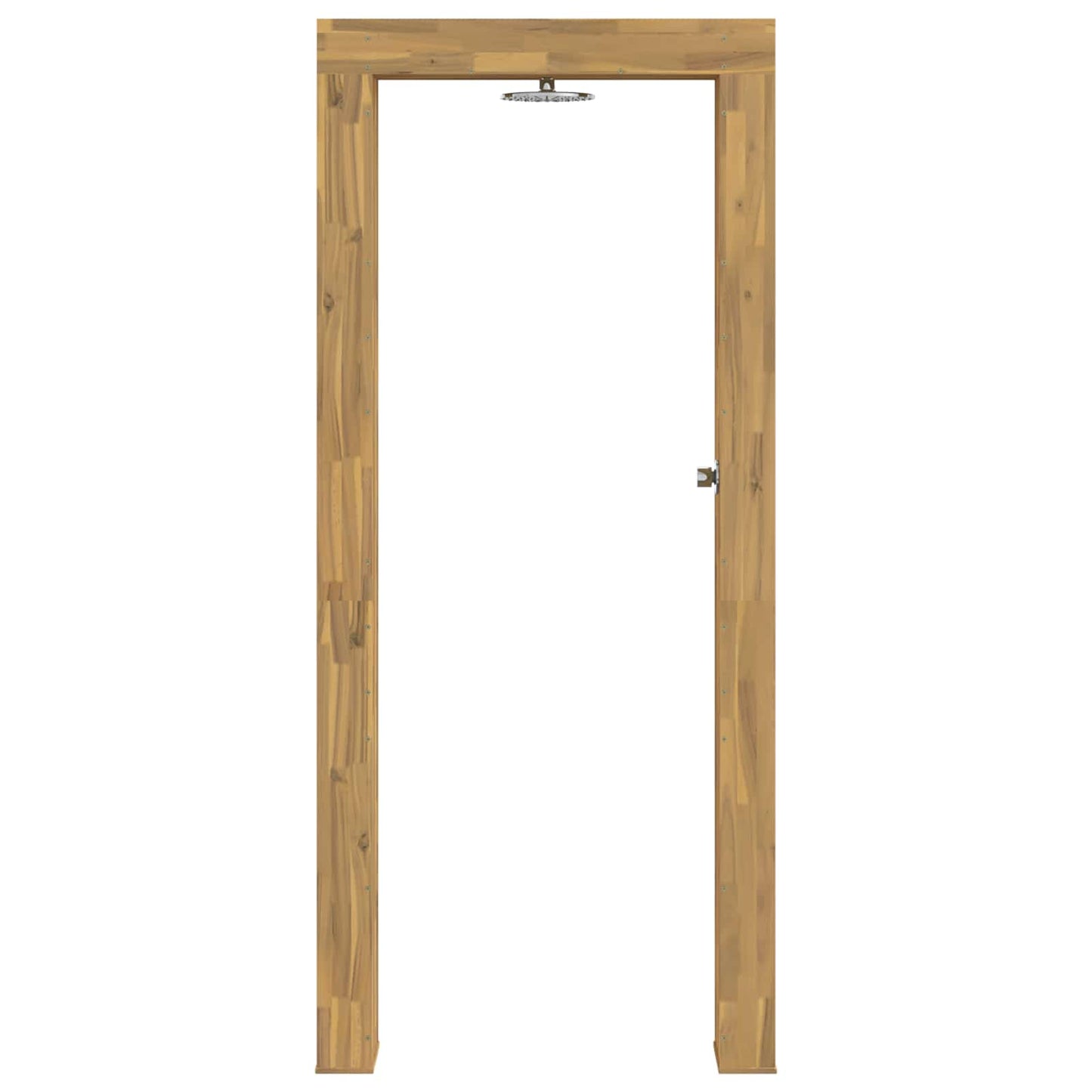 Buitendouche 226 cm Massief acaciahout en roestvrij staal Wit