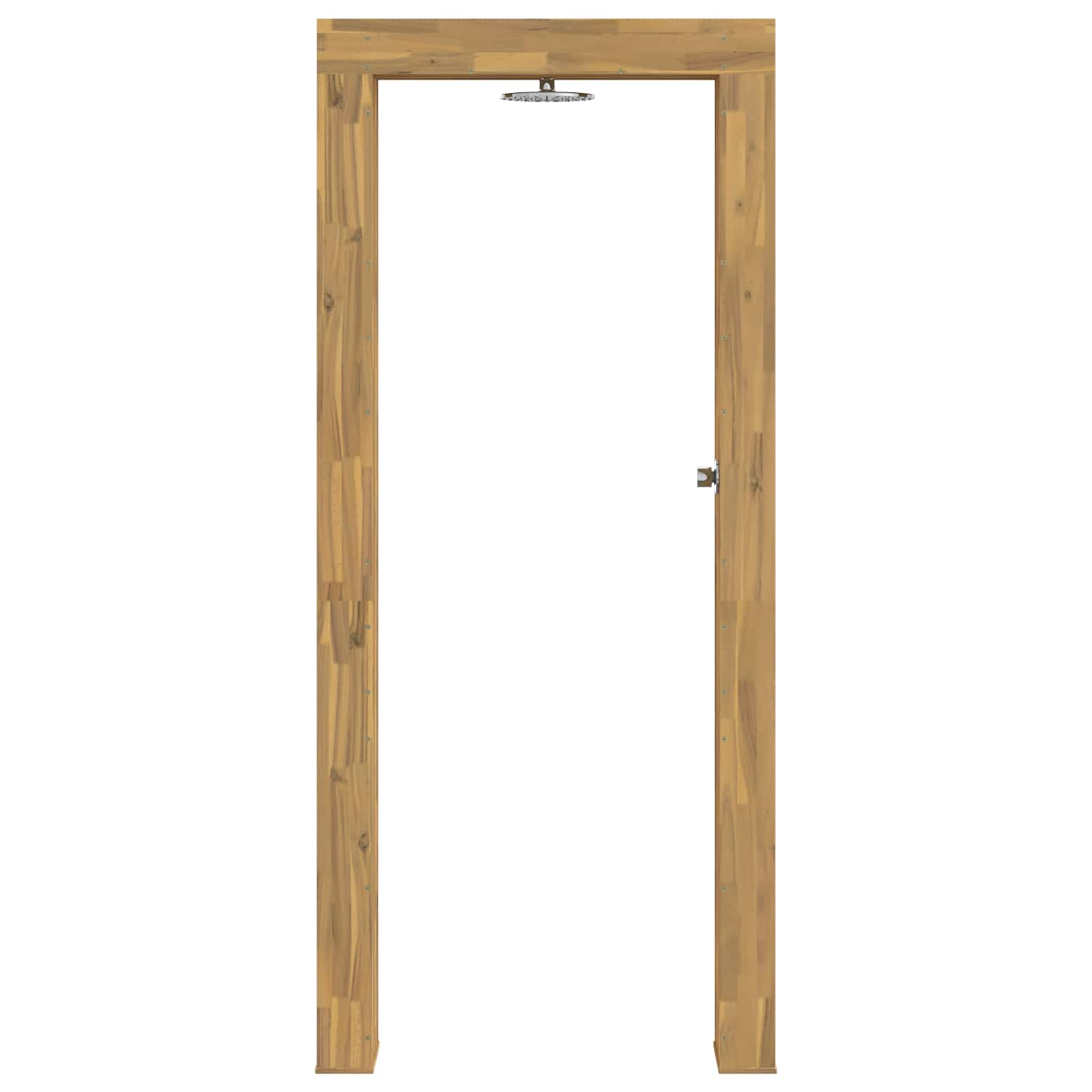 Buitendouche 226 cm Massief acaciahout en roestvrij staal Wit