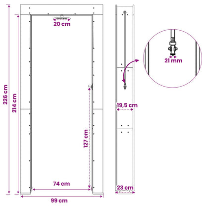 Buitendouche 226 cm Massief acaciahout en roestvrij staal Wit