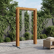 Buitendouche 226x137 cm massief acaciahout roestvrij staal