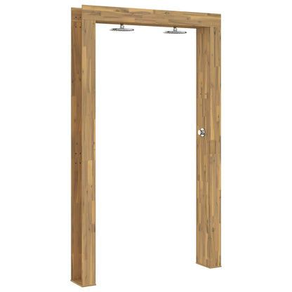 Buitendouche 226 cm Massief acaciahout en roestvrij staal Wit