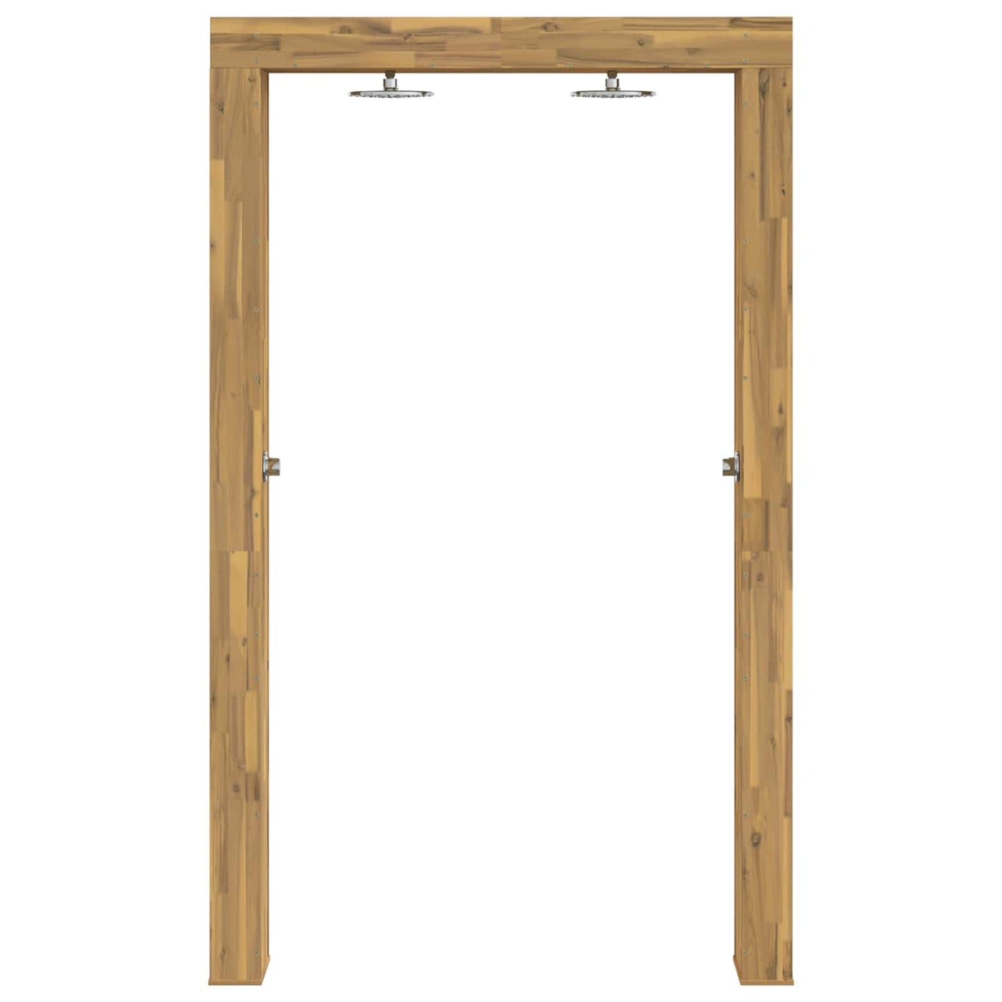 Buitendouche 226 cm Massief acaciahout en roestvrij staal Wit