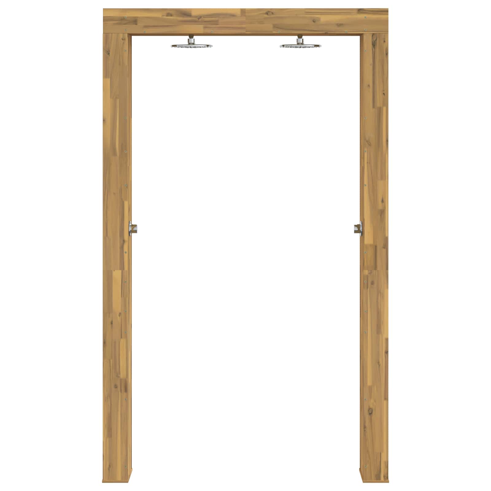Buitendouche 226 cm Massief acaciahout en roestvrij staal Wit