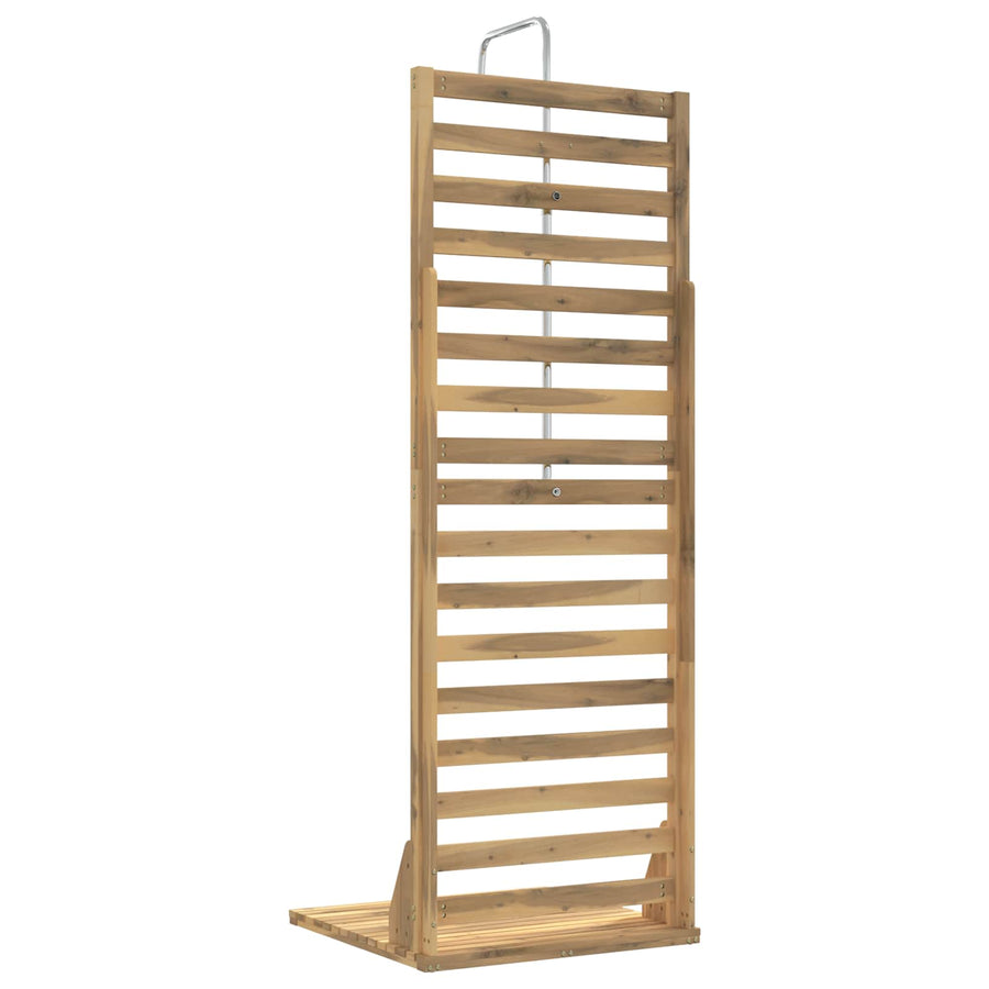 Buitendouche 205,5 cm Massief acaciahout en roestvrij staal Wit