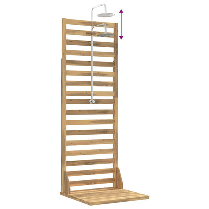 Buitendouche 205,5 cm Massief acaciahout en roestvrij staal Wit