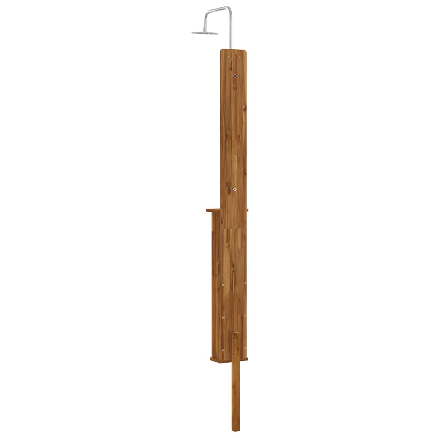 Buitendouche 257 cm Massief Acacia Hout en Roestvrijstaal