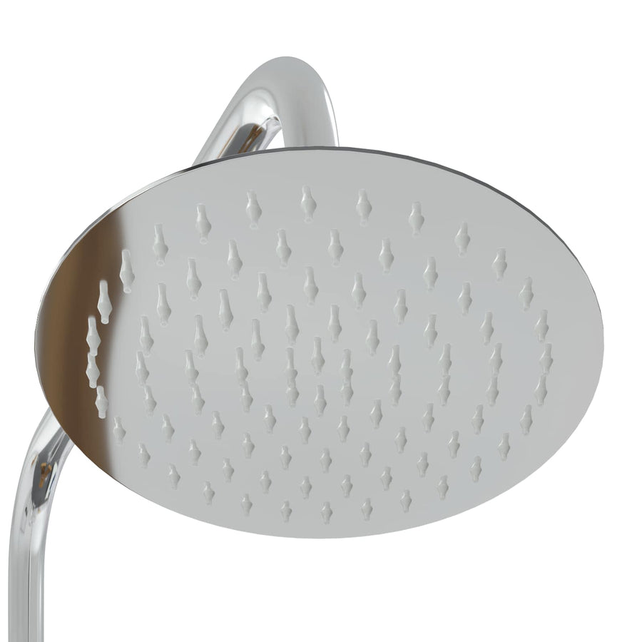 Buitendouche 257 cm Massief Acacia Hout en Roestvrijstaal Wit