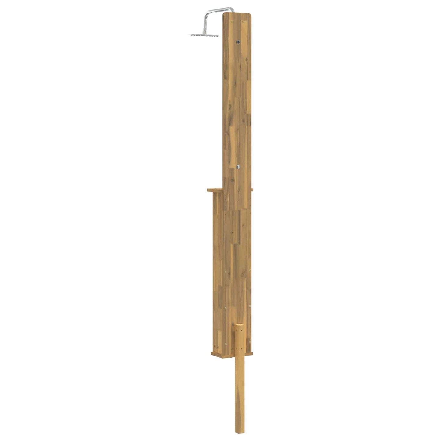 Buitendouche 257 cm Massief Acacia Hout en Roestvrijstaal Wit