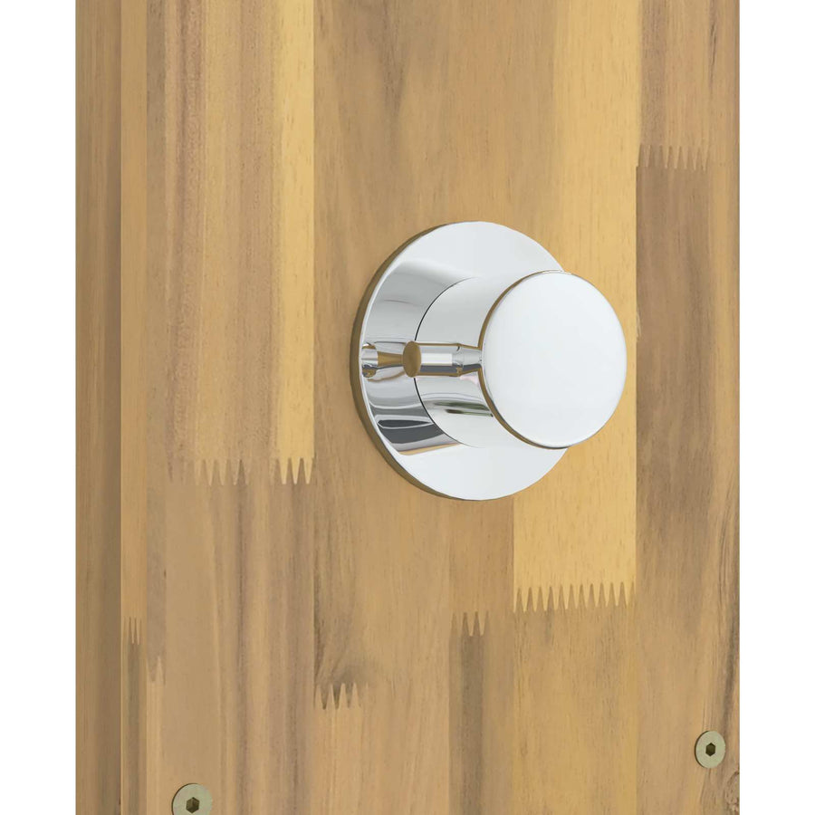 Buitendouche 210,5 cm Massief acaciahout en roestvrij staal Wit