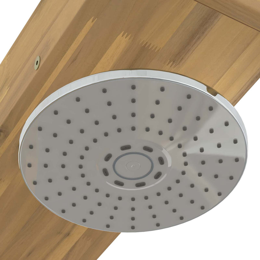 Buitendouche 210,5 cm Massief acaciahout en roestvrij staal Wit
