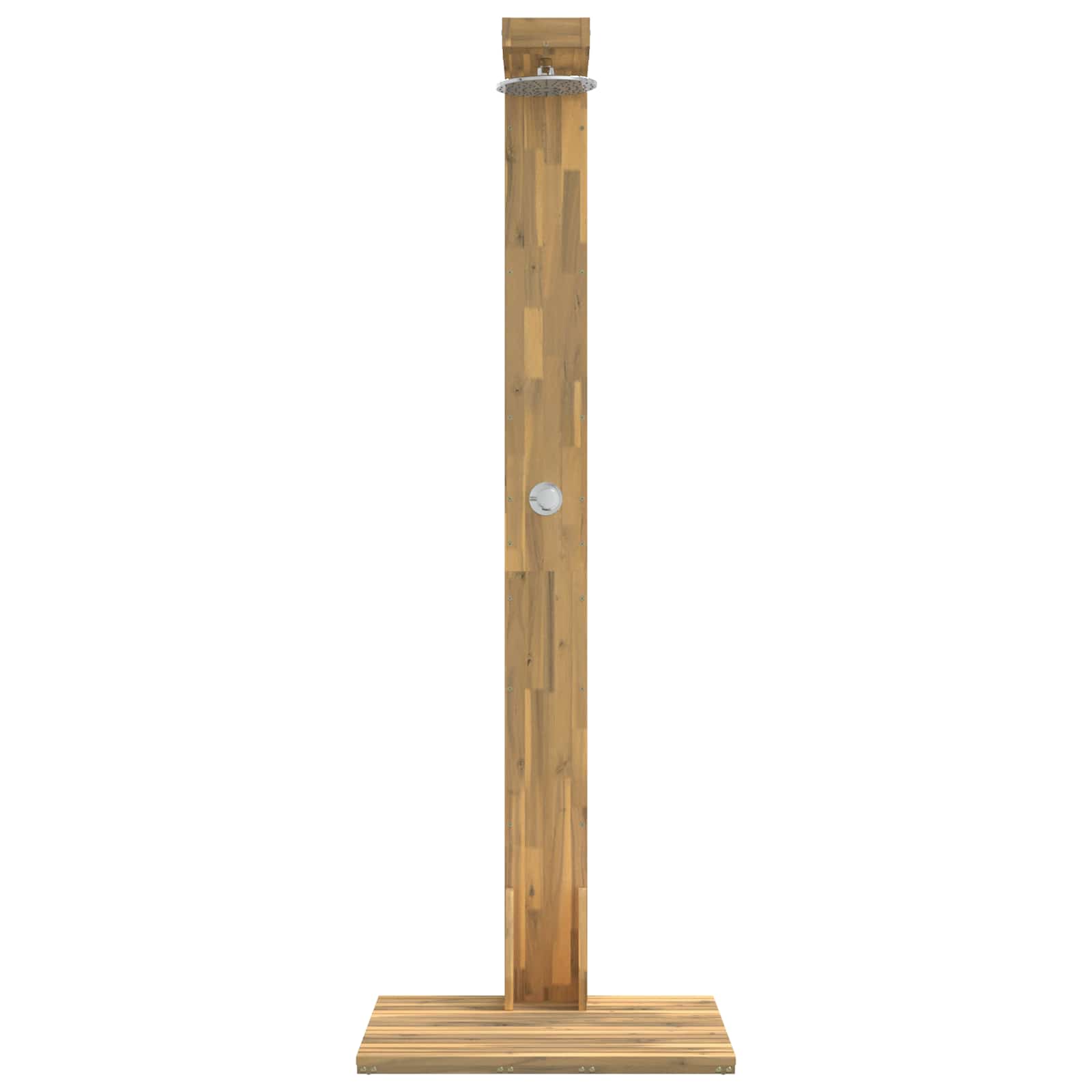 Buitendouche 210,5 cm Massief acaciahout en roestvrij staal Wit
