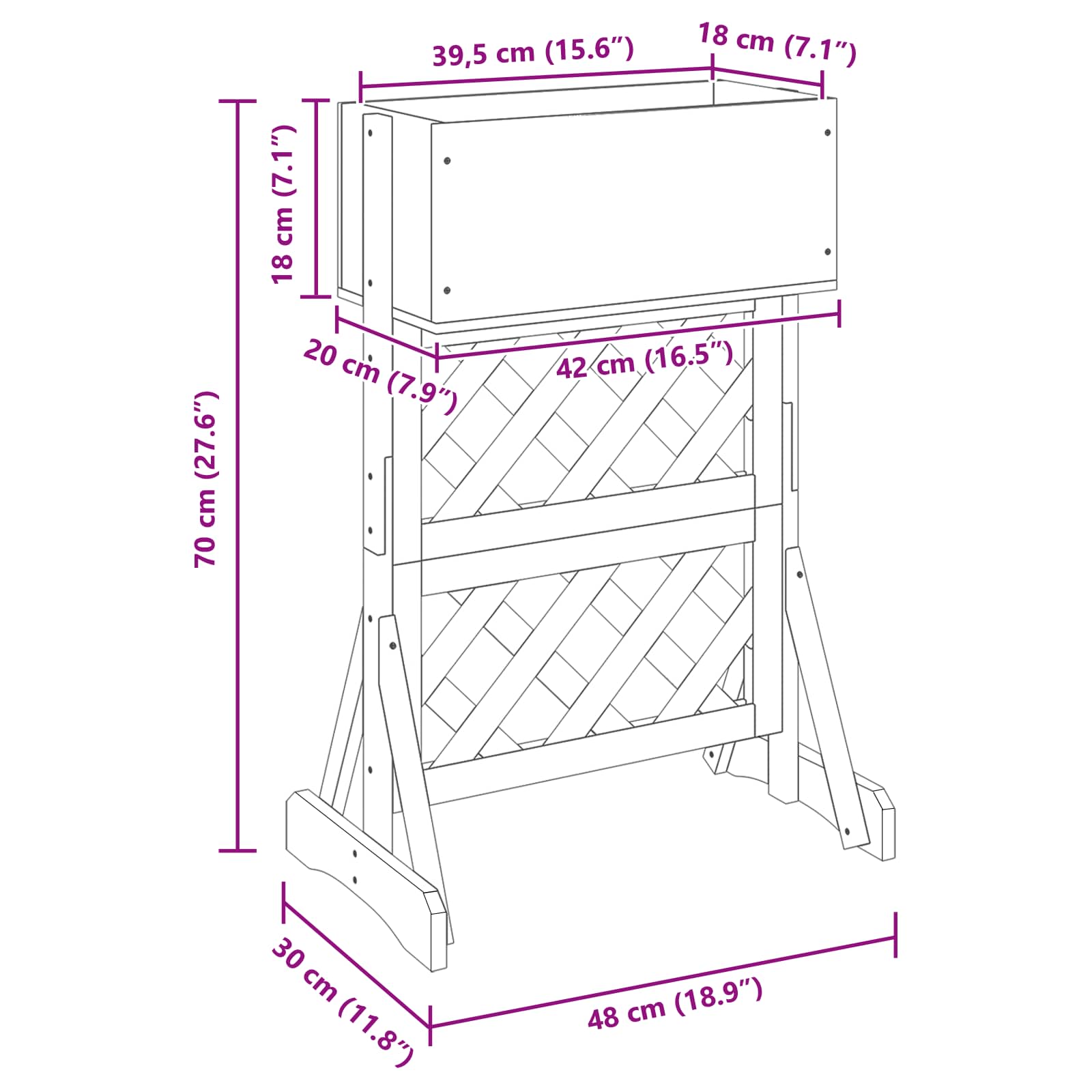 Verticale Tuin Trellis Oranje 48 x 30 x 70,5 cm