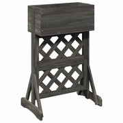 Verticale tuinbak 48x30x70,5 cm grijs massief vurenhout