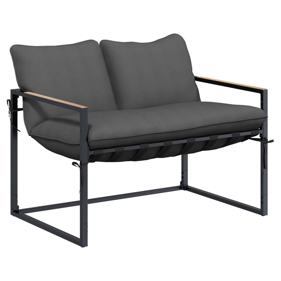 Tuinbankenset 4 pcs Zwart en Anthraciet Staal