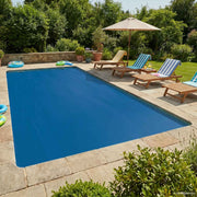 Zwembadafdekking 549x274 cm blauw PE