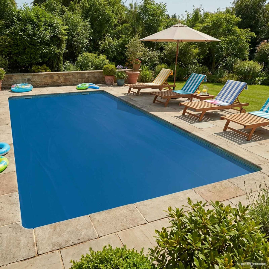 Zwaar Kwaliteit Zwembadafdekking Blauw 400 x 200 cm PE