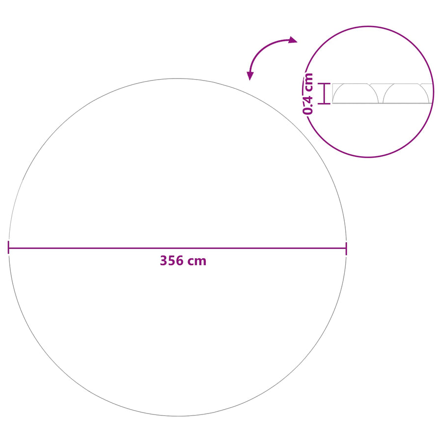Zwaar Kwaliteit Zwembadafdekking Zwart en Blauw Ø 356 cm 0,2 mm