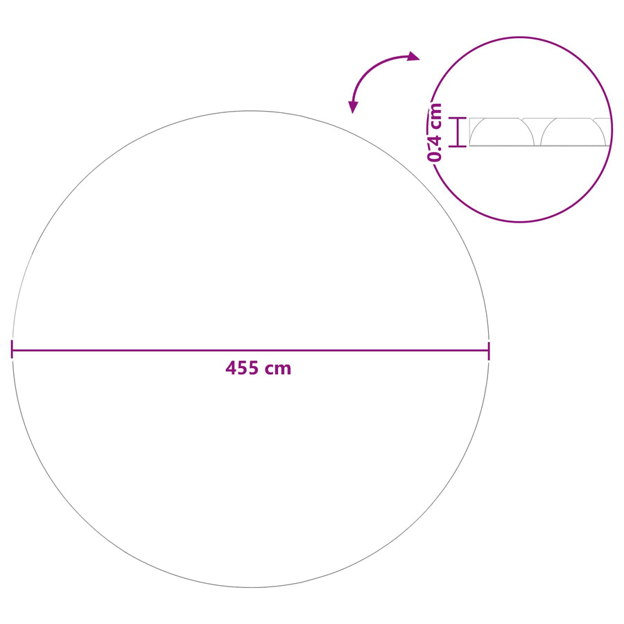 Zwaar Kwaliteit Zwembadafdekking Zwart en Blauw Ø 455 cm 0,2 mm