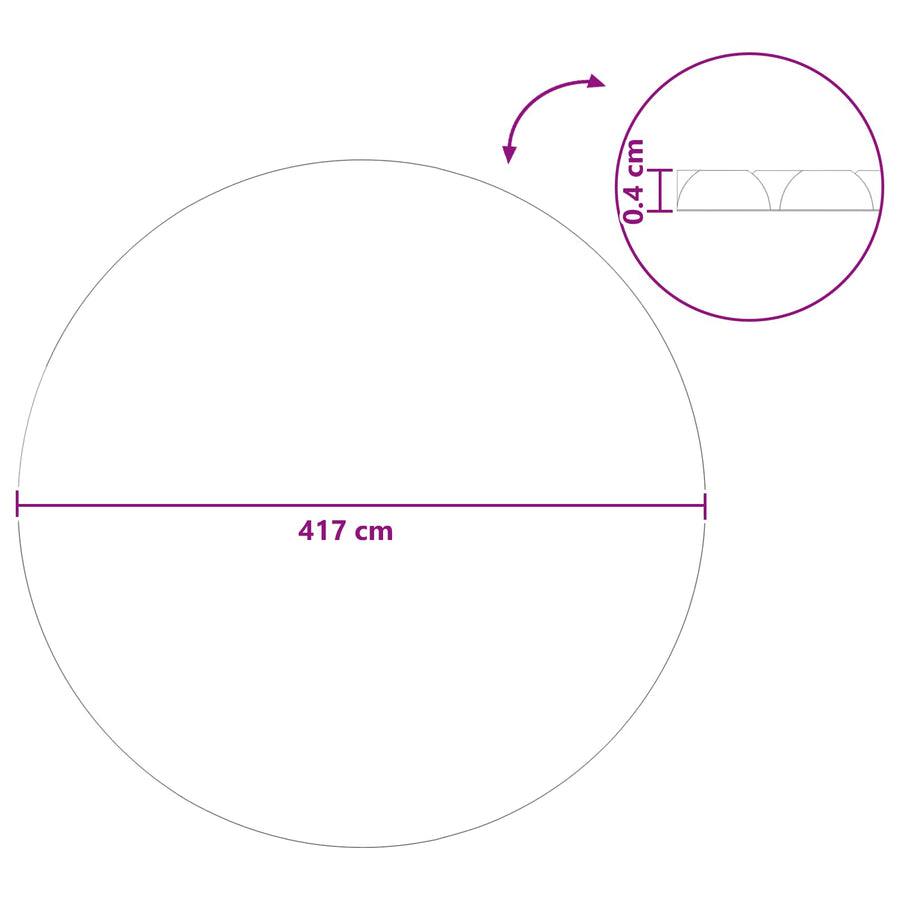Zwembadbedekking Extra Zwaar Zwart en Blauw 417 cm PE