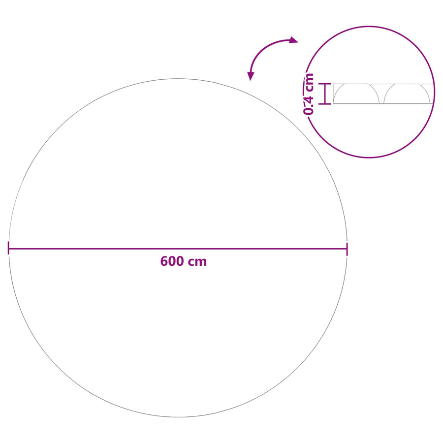 Zwembadcover Zwart 600 cm PE