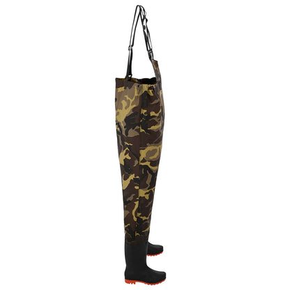 Chest Waders met laarzen PVC gecoate polyester Afmeting 40