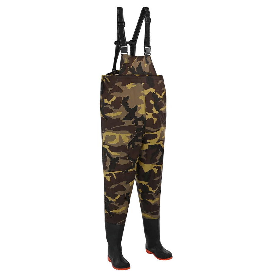 Chest Waders met laarzen PVC gecoate polyester Afmeting 42
