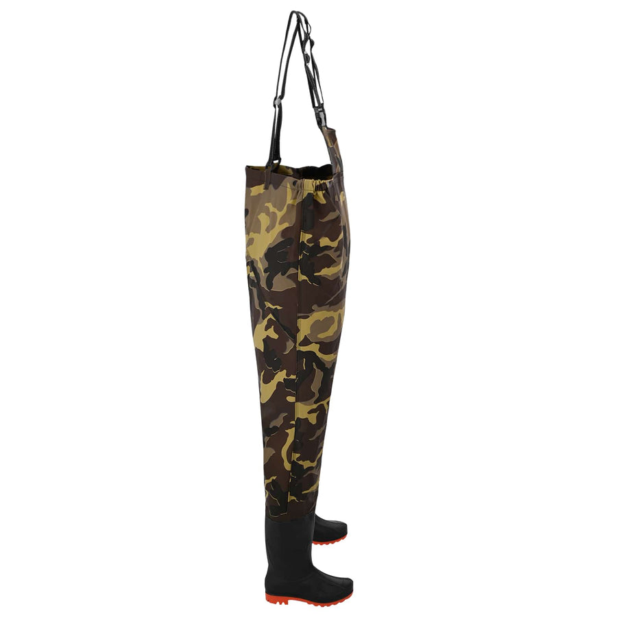 Chest Waders met laarzen PVC gecoate polyester Afmeting 44