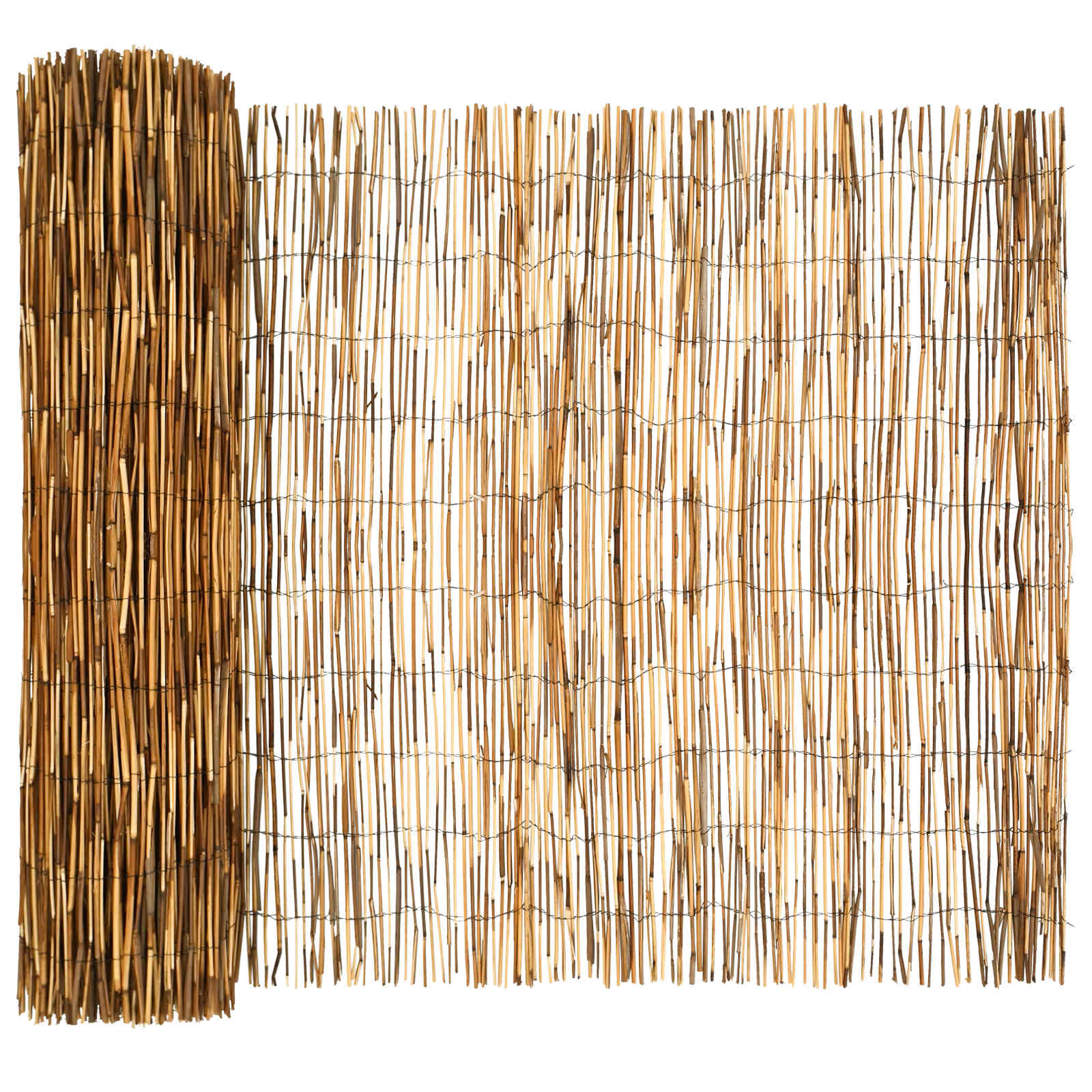 Tuinhek Geë carboniseerd 400 x 100 cm Riet
