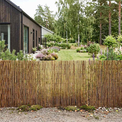 Tuinhek Geë carboniseerd 300 x 90 cm Riet