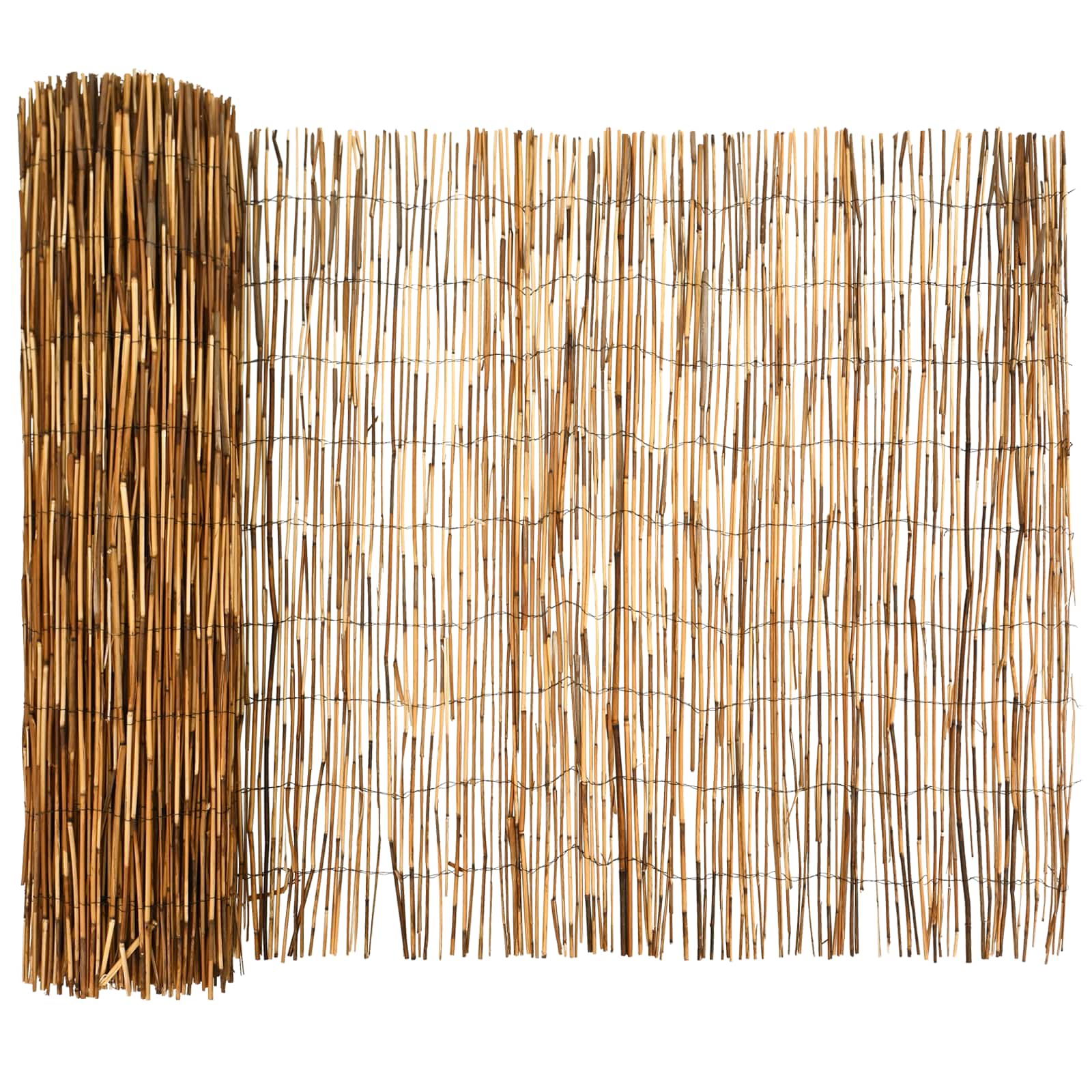 Tuinhek Geë carboniseerd 500 x 90 cm Riet
