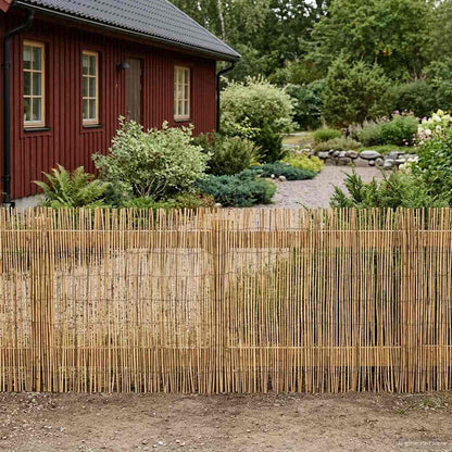 Tuinhek Geë carboniseerd 600 x 80 cm Riet