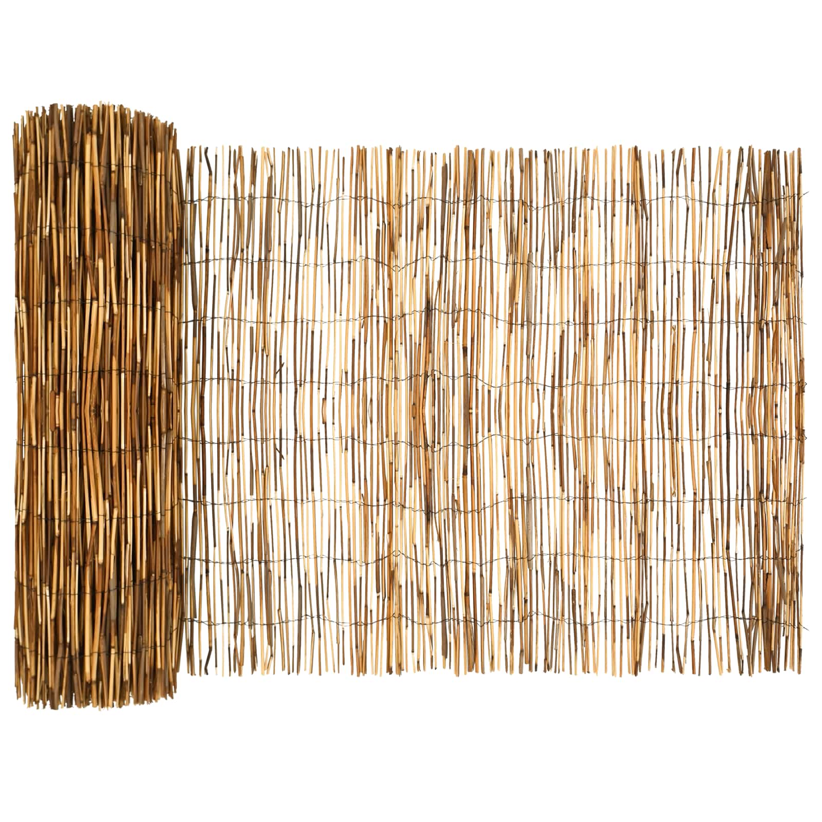 Tuinhek Geë carboniseerd 600 x 80 cm Riet