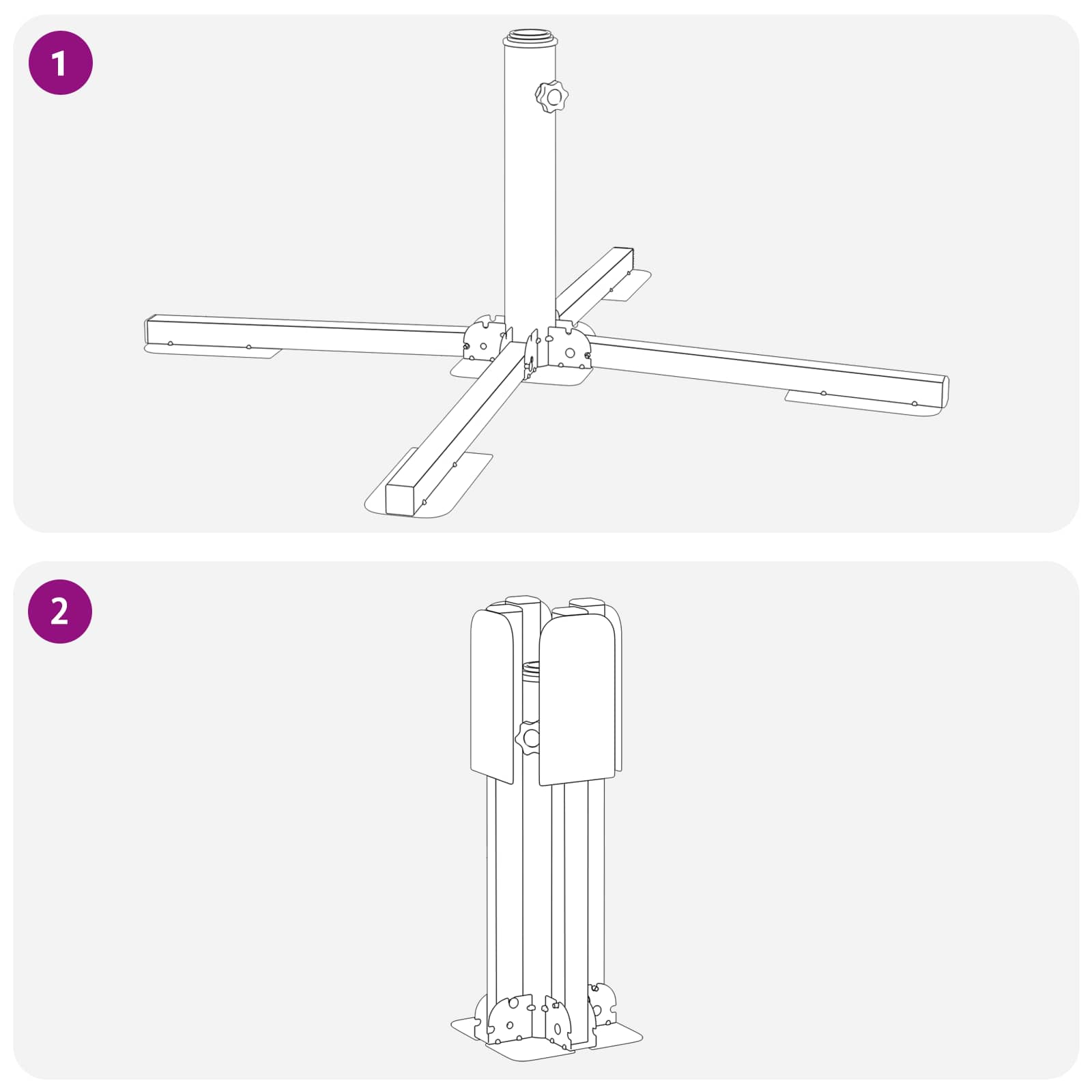 Parasol Stand Wit Staal