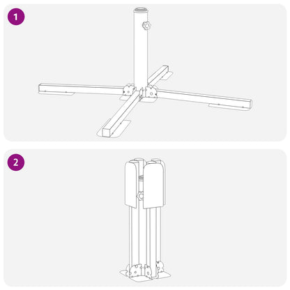 Parasol Stand Wit Staal