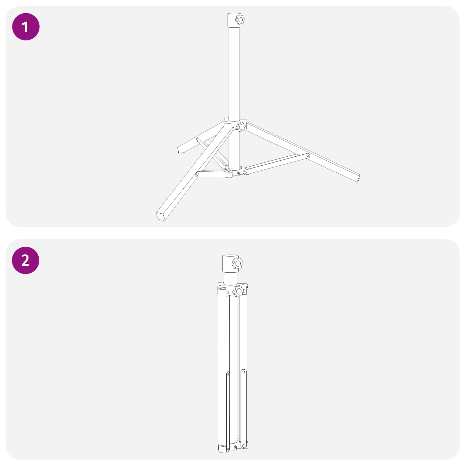 Parasol Stand Wit Staal for 25-32 mm Pole