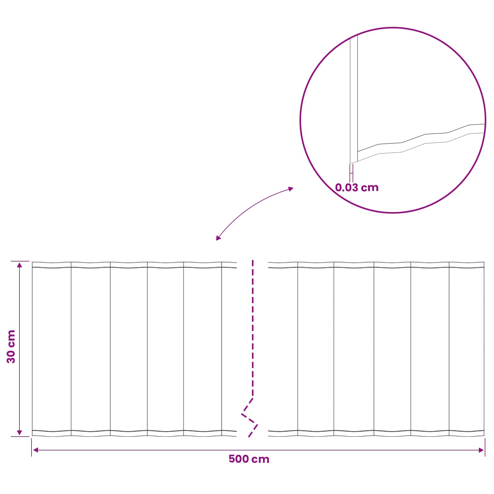 Gazonrand 5 m x 30 cm Gegalvaniseerd staal zilver