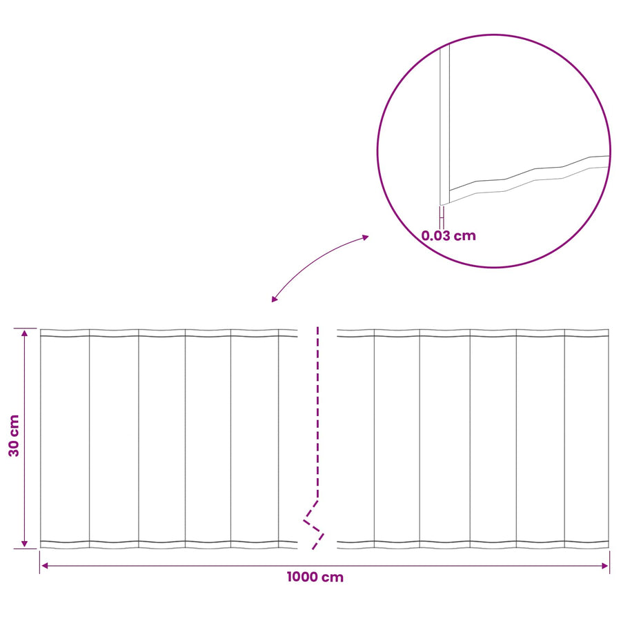 Gazonrand 10 m x 30 cm Gegalvaniseerd staal zilver