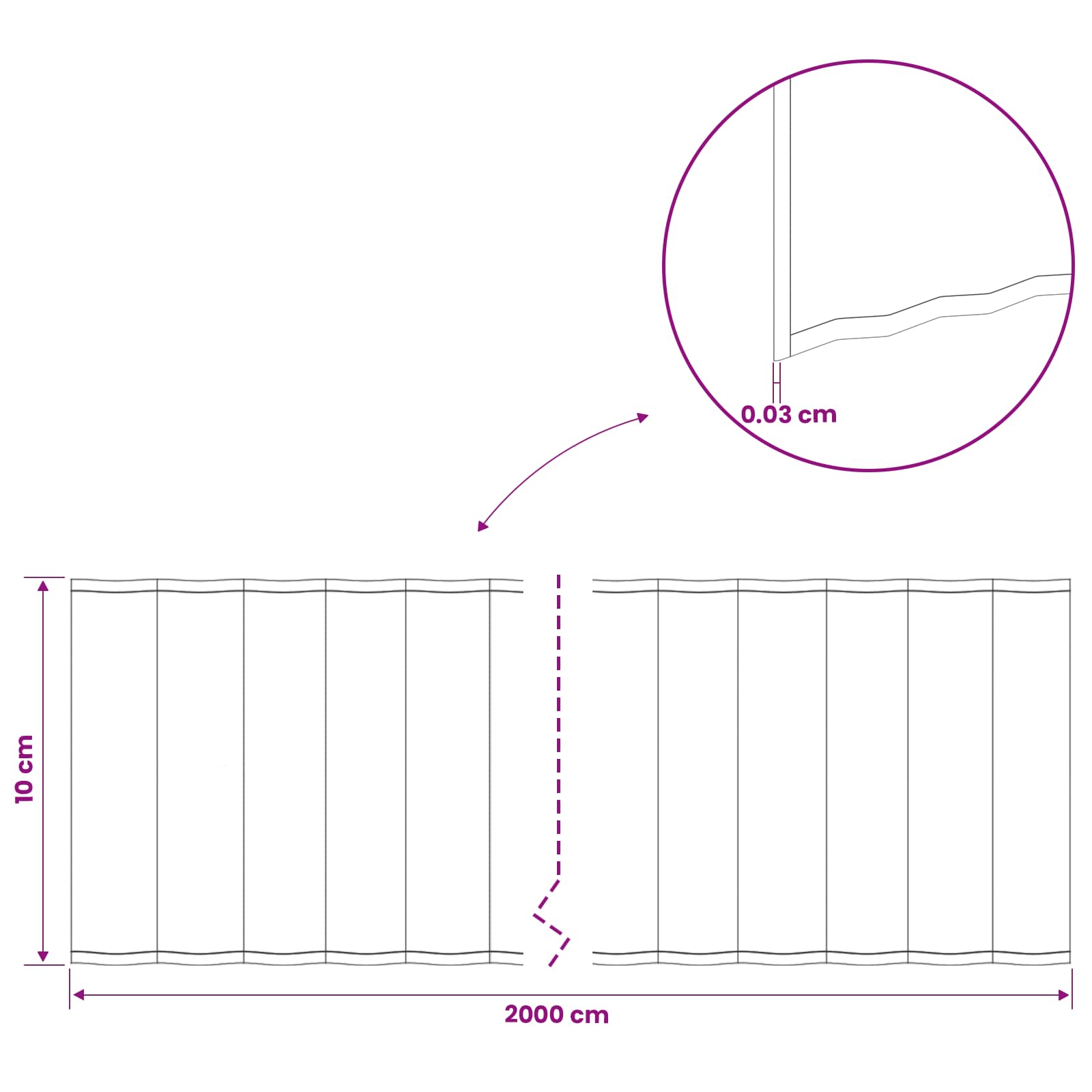 Gazonrand 20 m x 10 cm Gegalvaniseerd staal zilver