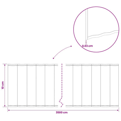 Gazonrand 20 m x 10 cm Gegalvaniseerd staal zilver