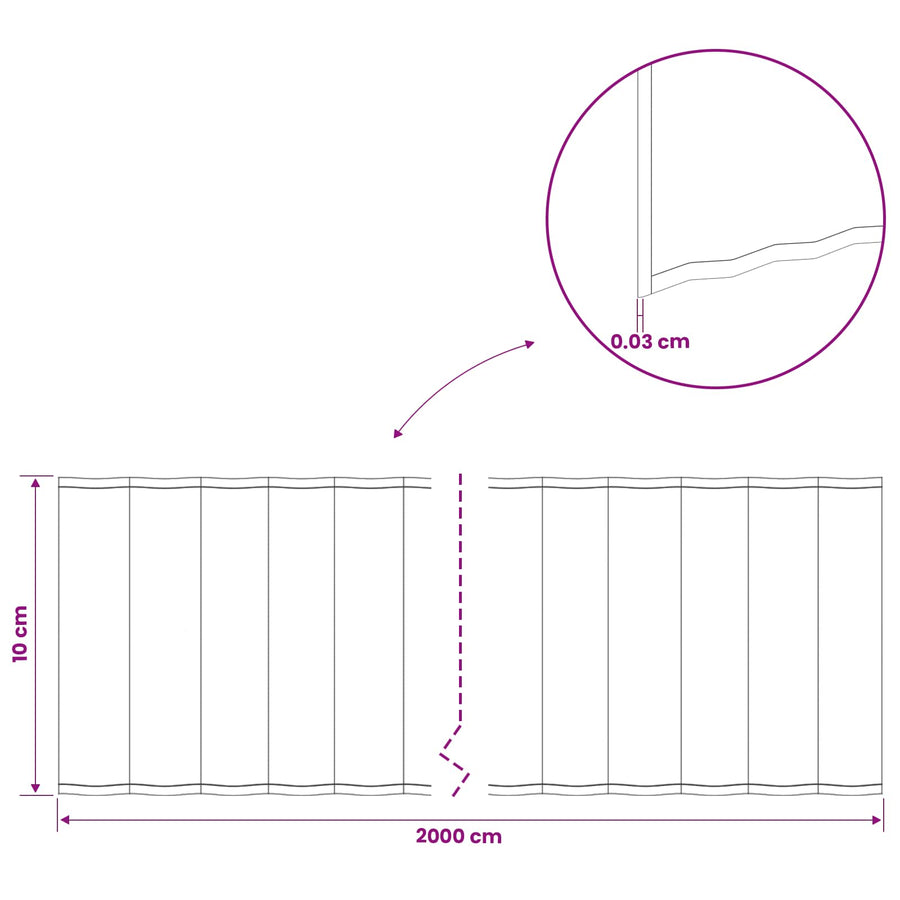Gazonrand 20 m x 10 cm Gegalvaniseerd staal zilver