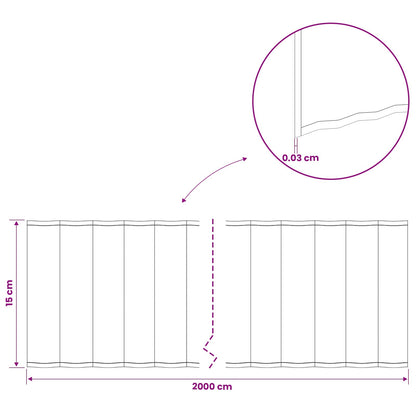 Gazonrand 20 m x 15 cm Gegalvaniseerd staal zilver