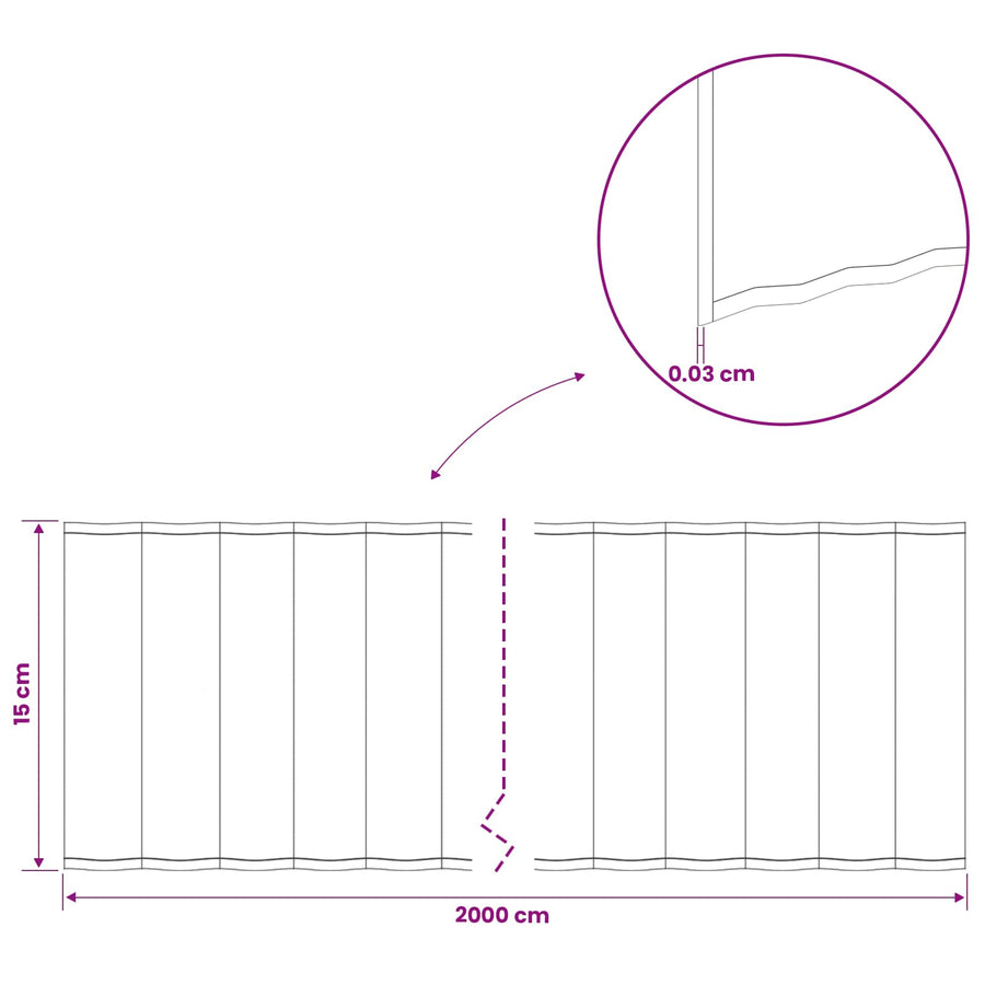Gazonrand 20 m x 15 cm Gegalvaniseerd staal zilver