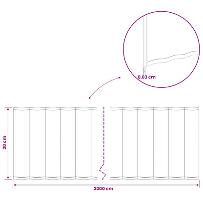 Gazonrand 20 m x 20 cm Gegalvaniseerd staal zilver