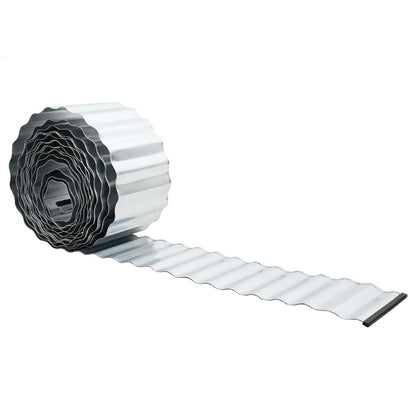 Gazonrand 20 m x 25 cm Gegalvaniseerd staal zilver