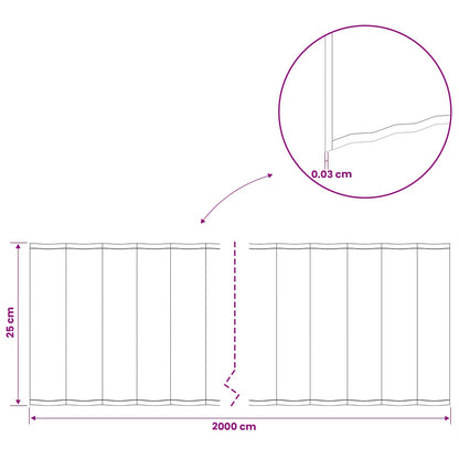 Gazonrand 20 m x 25 cm Gegalvaniseerd staal zilver