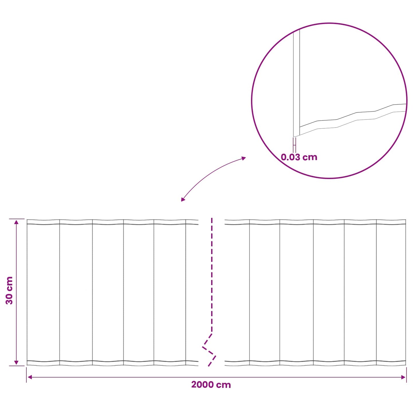 Gazonrand 20 m x 30 cm Gegalvaniseerd staal zilver