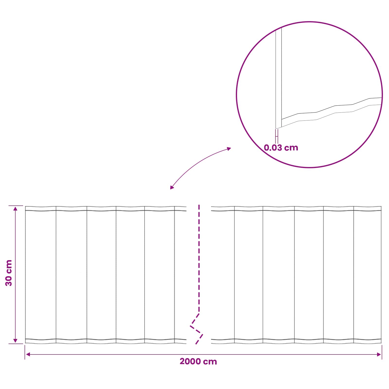 Gazonrand 20 m x 30 cm Gegalvaniseerd staal zilver