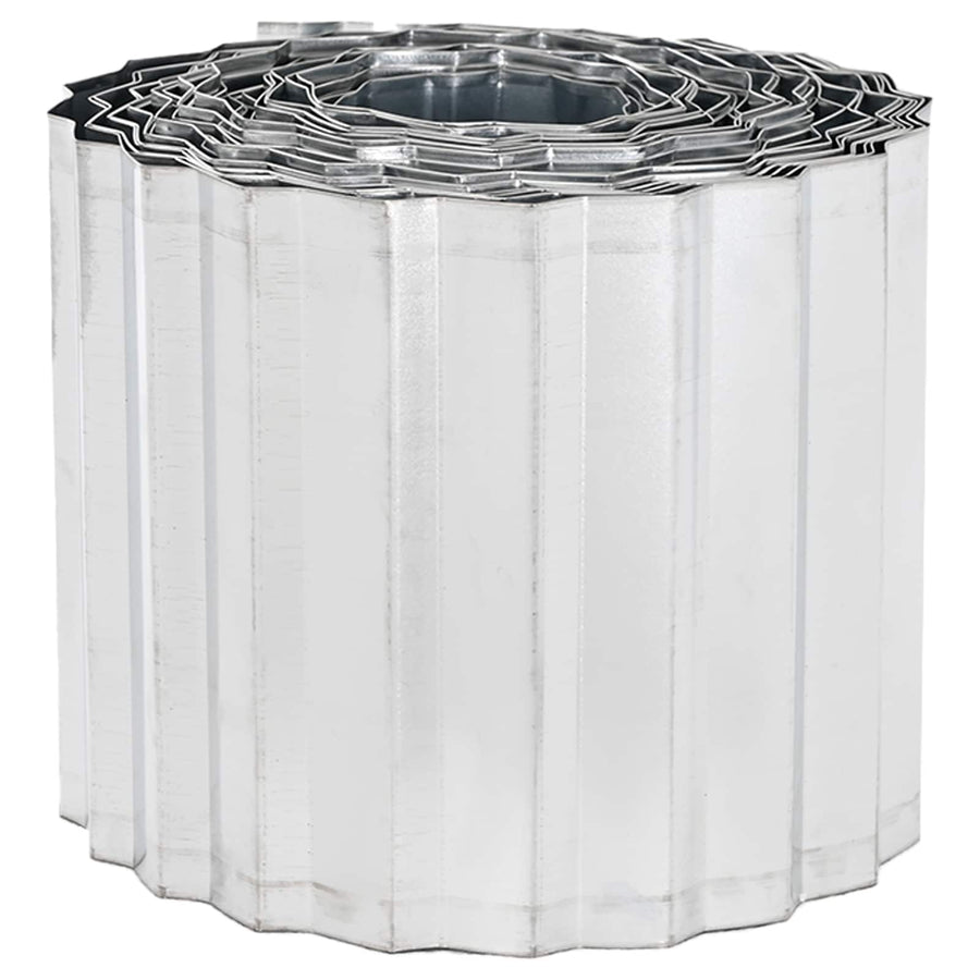 Gazonrand 10 m x 10 cm Gegalvaniseerd staal zilver