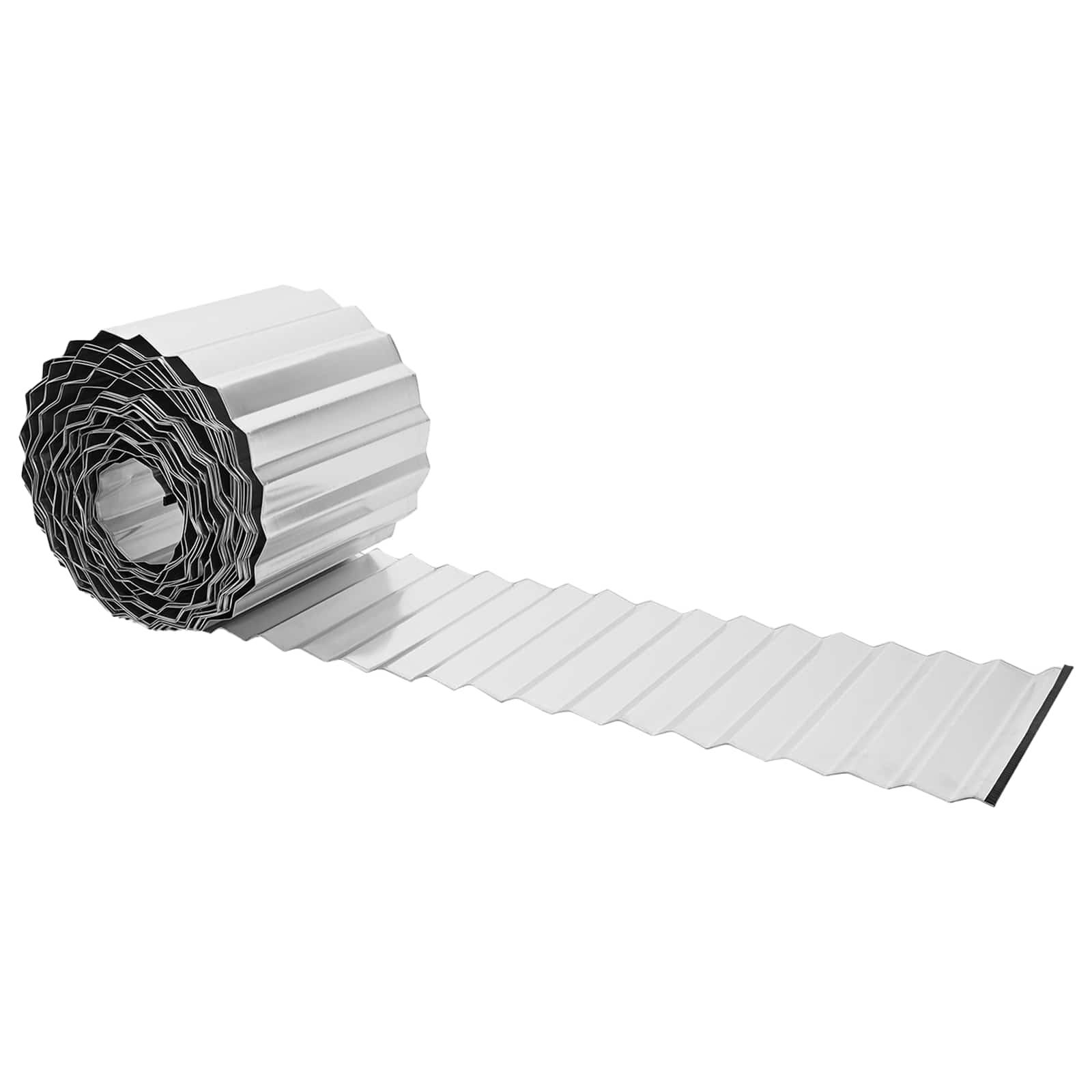 Gazonrand 10 m x 30 cm Gegalvaniseerd staal zilver