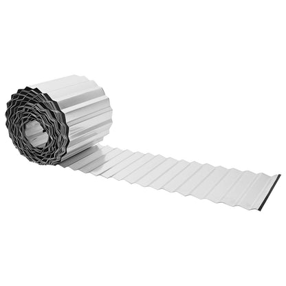 Gazonrand 10 m x 30 cm Gegalvaniseerd staal zilver